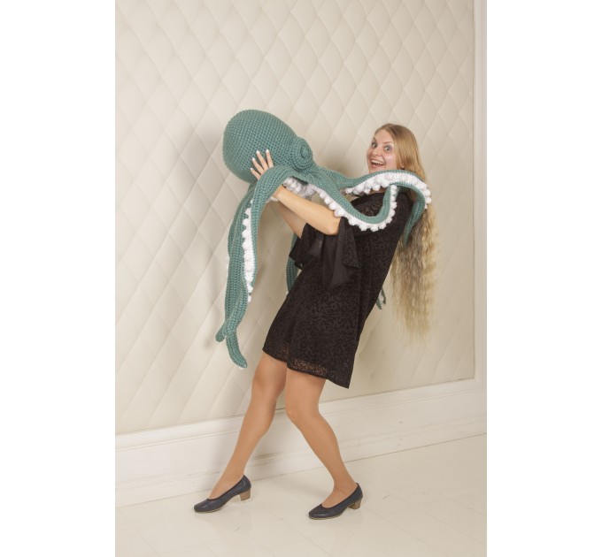 Giant stuffed octopus teal