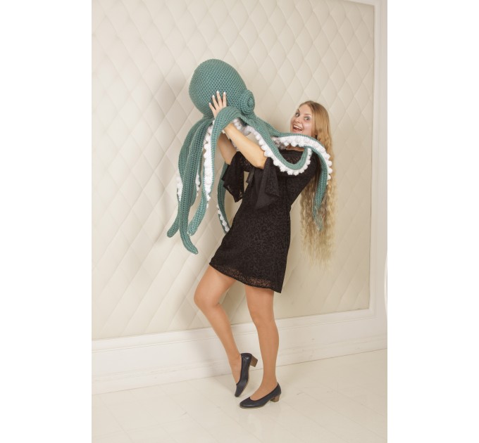 Giant stuffed octopus teal