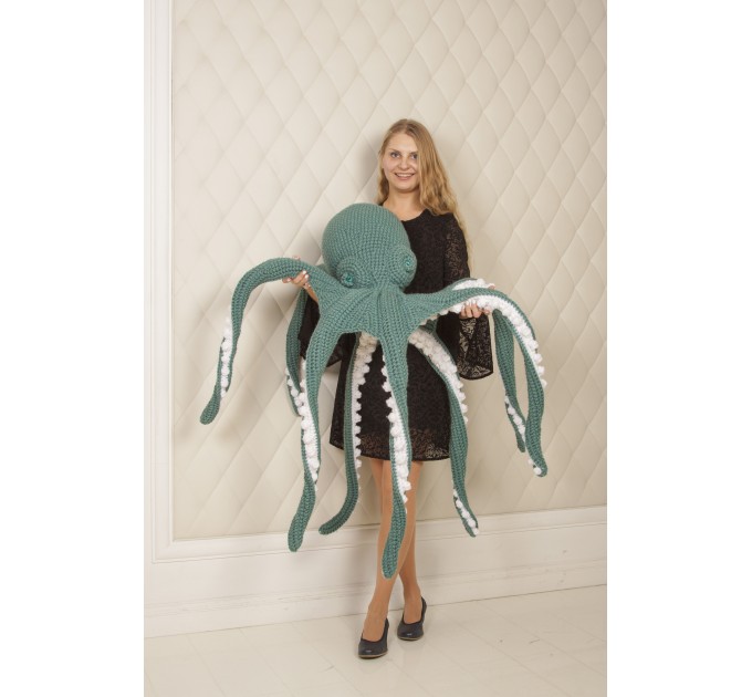 Giant stuffed octopus teal