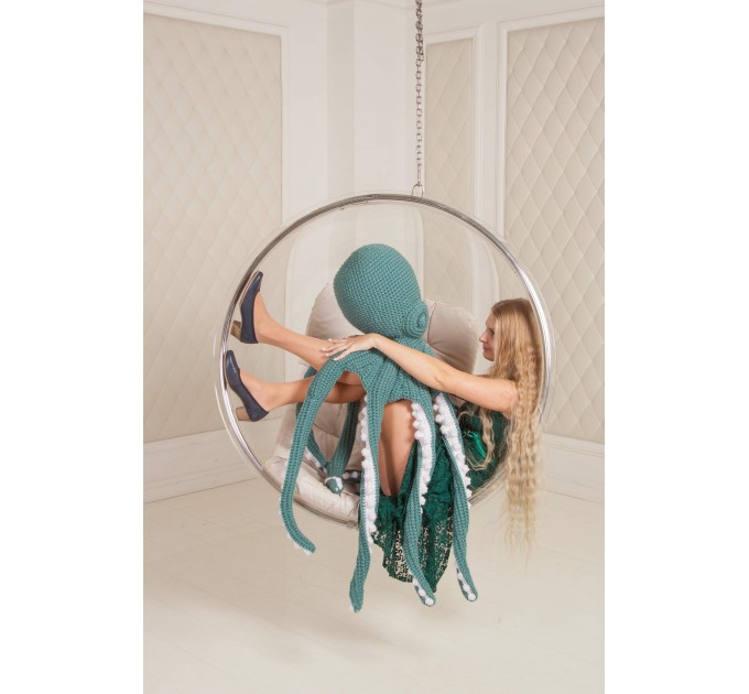 Giant stuffed octopus teal