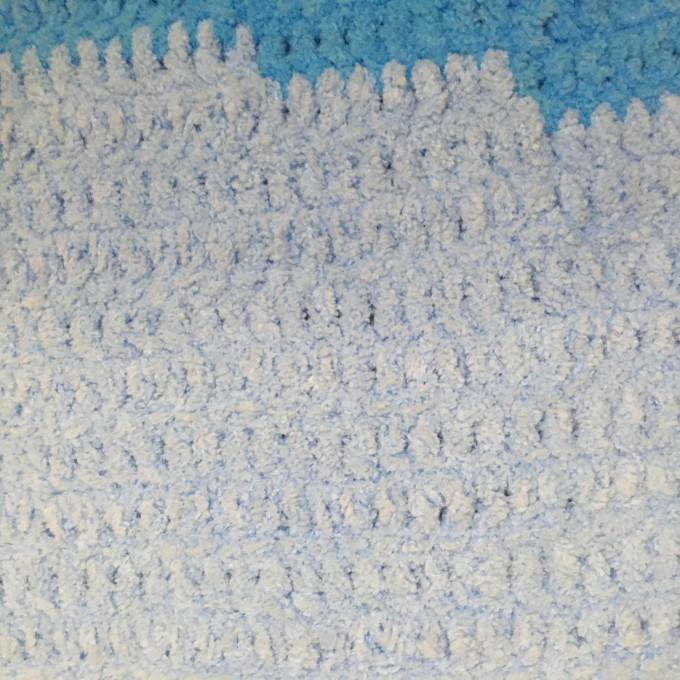 Crochet blue fish rug