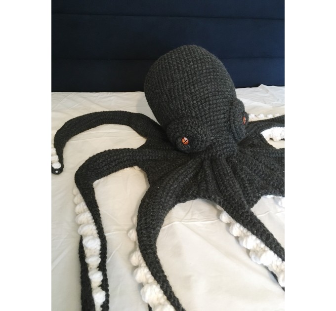Giant octopus shaped pillow black