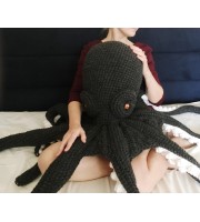 Giant octopus shaped pillow black