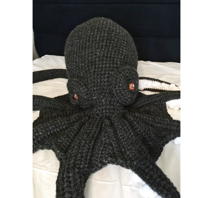 Giant octopus shaped pillow black