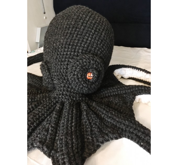 Giant octopus shaped pillow black
