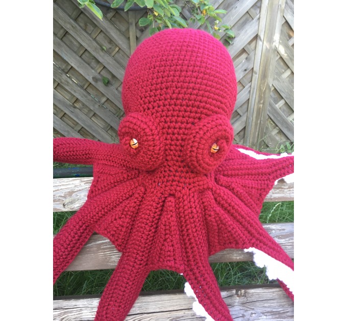 Giant octopus shaped pillow red