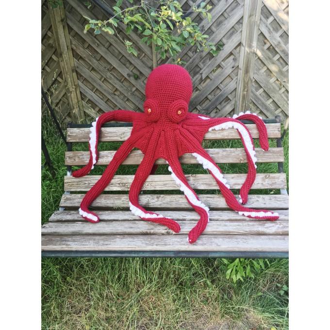 Giant octopus shaped pillow red