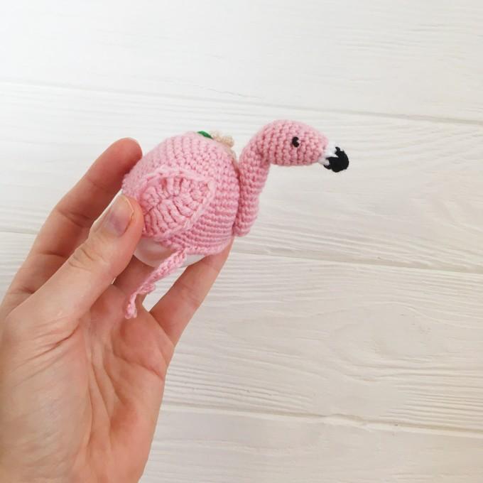 Set of crochet flamingo