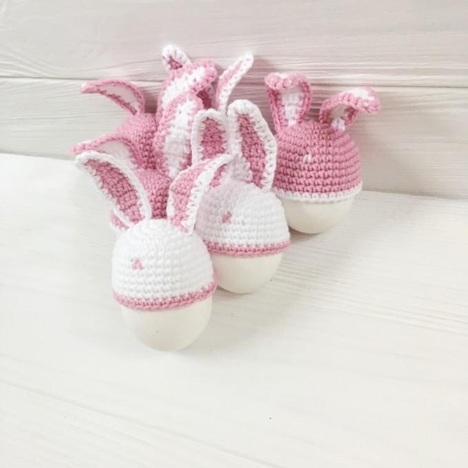 Set of crochet half bunnies