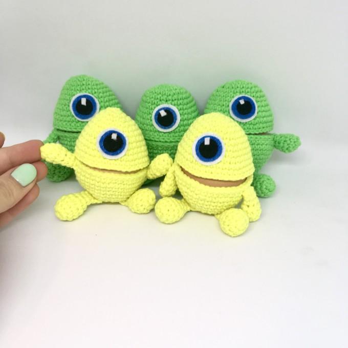 Set of crochet monsters