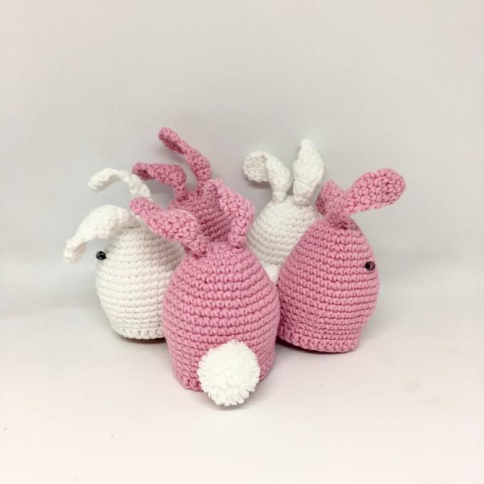 Set of 5 crocheted bunnies