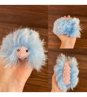 Amigurumi blue and pink caterpillar