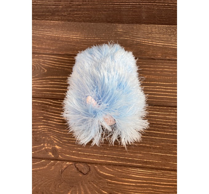Amigurumi blue and pink caterpillar