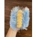 stuffed yellow and blue caterpillar