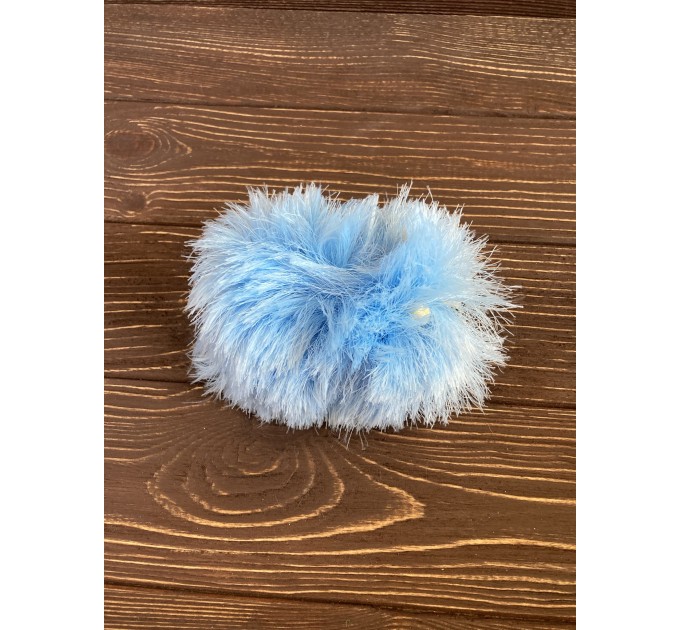Amigurumi blue and yellow caterpillar