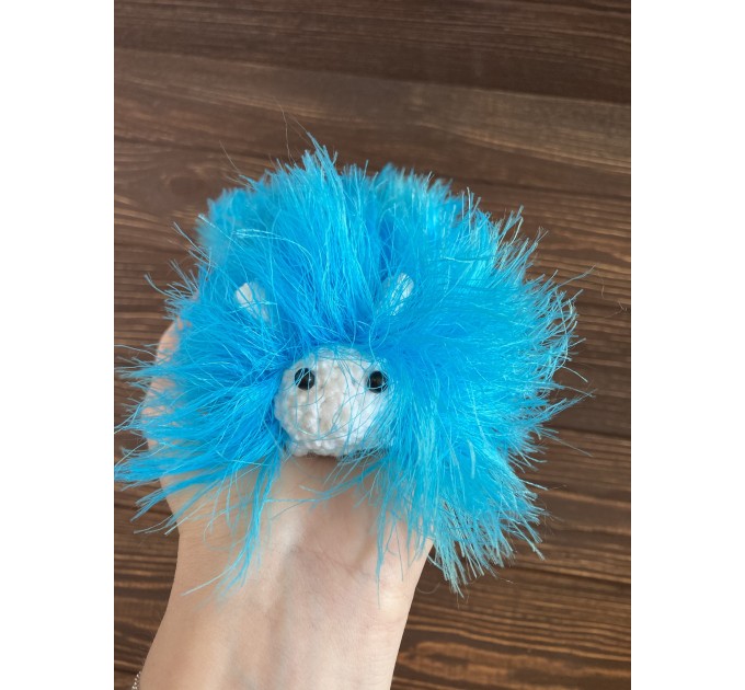 Amigurumi blue and white caterpillar
