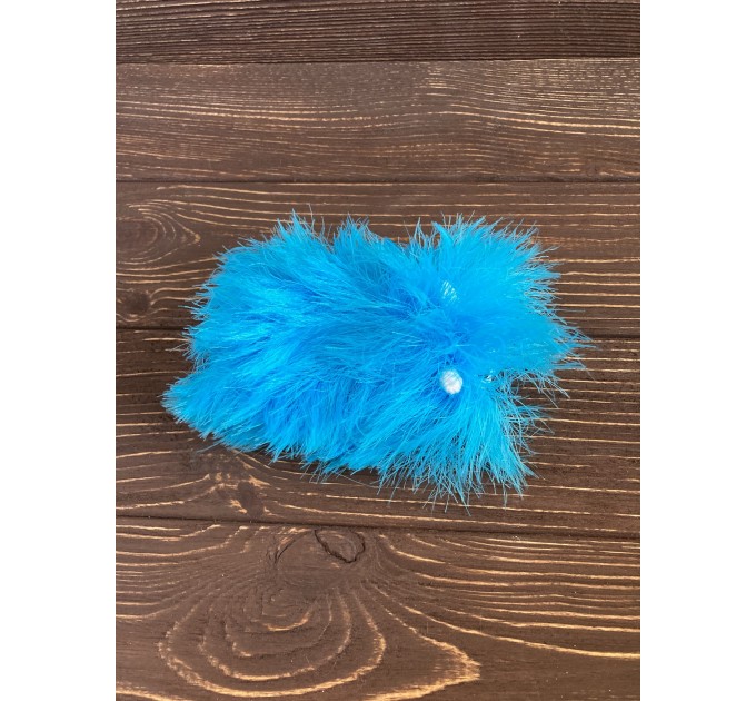 Amigurumi blue and white caterpillar