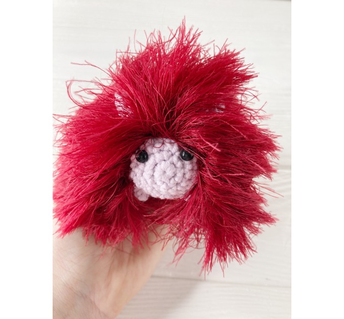 Amigurumi red and pink caterpillar