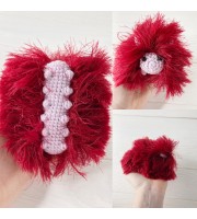 Amigurumi red and pink caterpillar