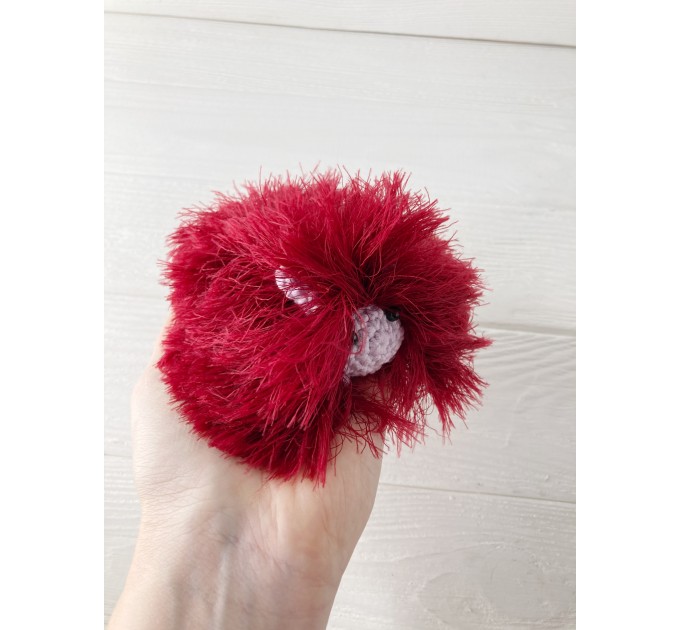 Amigurumi red and pink caterpillar