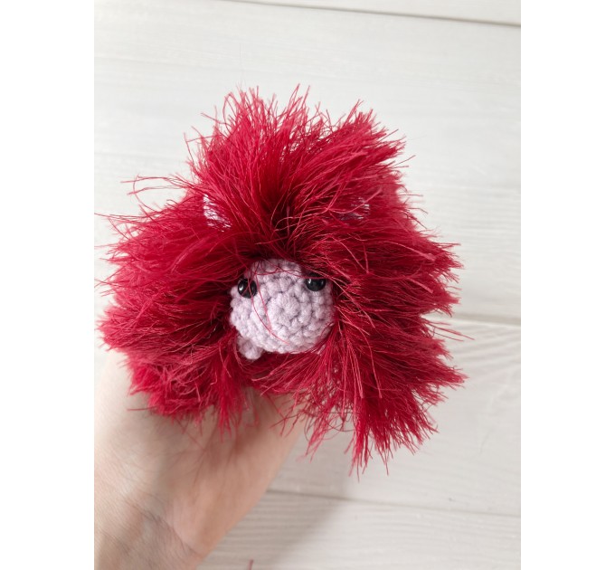 Amigurumi red and pink caterpillar