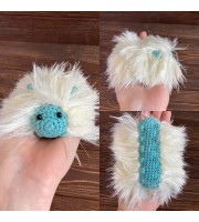 Amigurumi white and mint caterpillar