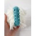 plush white and mint caterpillar