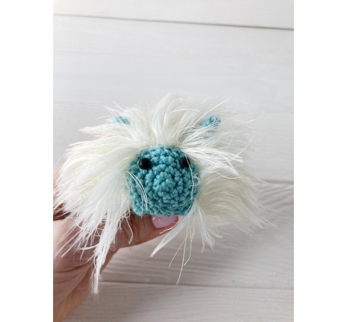 Amigurumi white and mint caterpillar