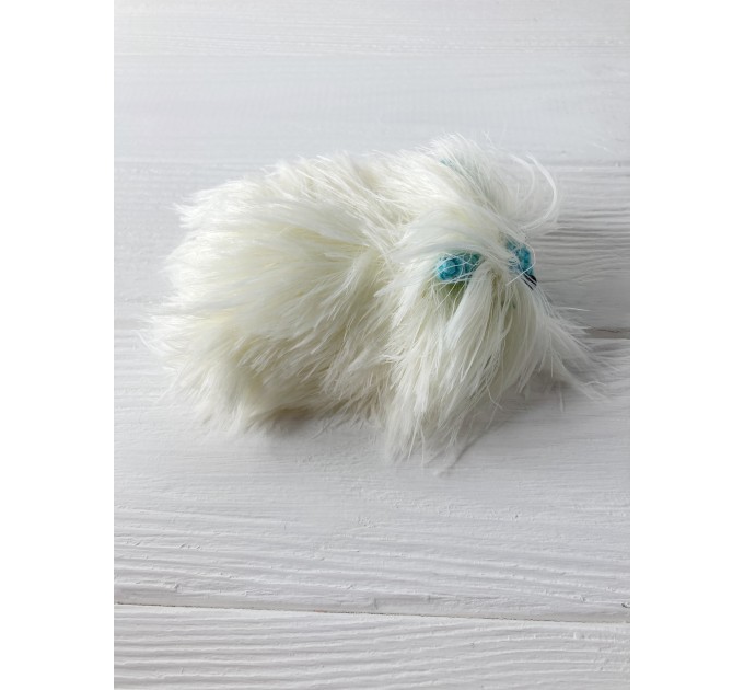 Amigurumi white and mint caterpillar