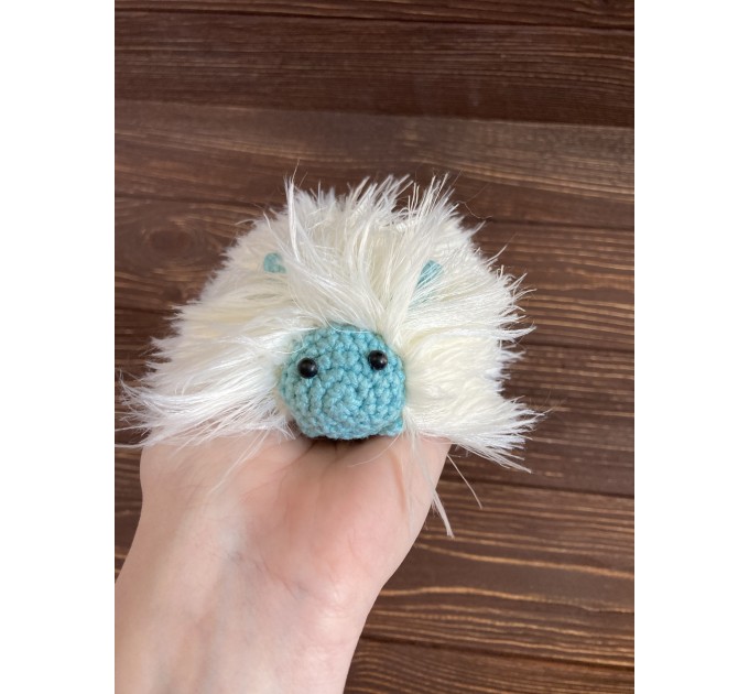 Amigurumi white and mint caterpillar