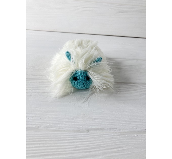 Amigurumi white and mint caterpillar
