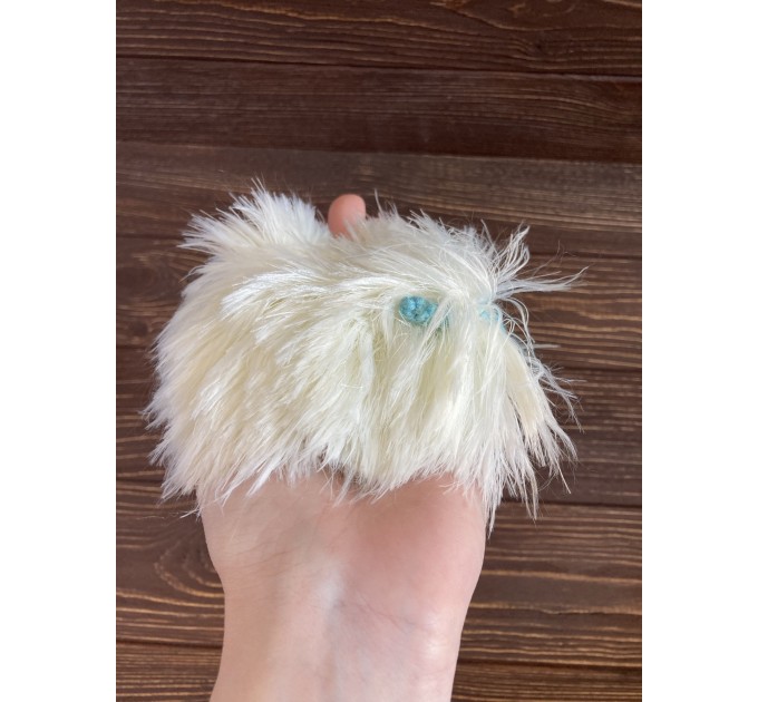 Amigurumi white and mint caterpillar