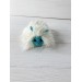 white and mint plush caterpillar