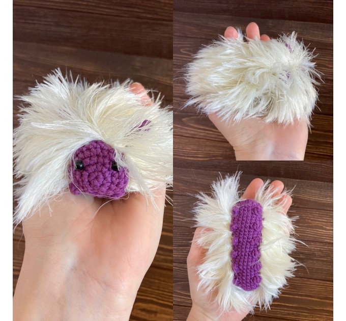 Amigurumi purple caterpillar