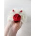 Amigurumi white and red caterpillar