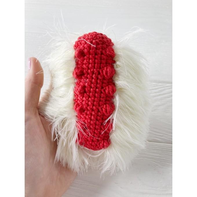 Amigurumi white and red caterpillar