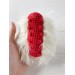 Amigurumi white and red caterpillar