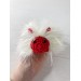 Amigurumi white and red caterpillar