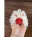 Amigurumi white and red caterpillar