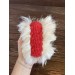 Amigurumi white and red caterpillar