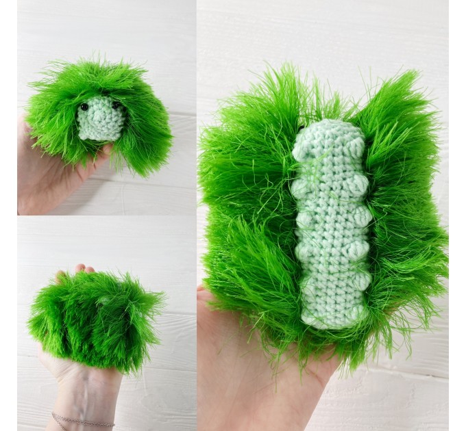 Amigurumi green caterpillar