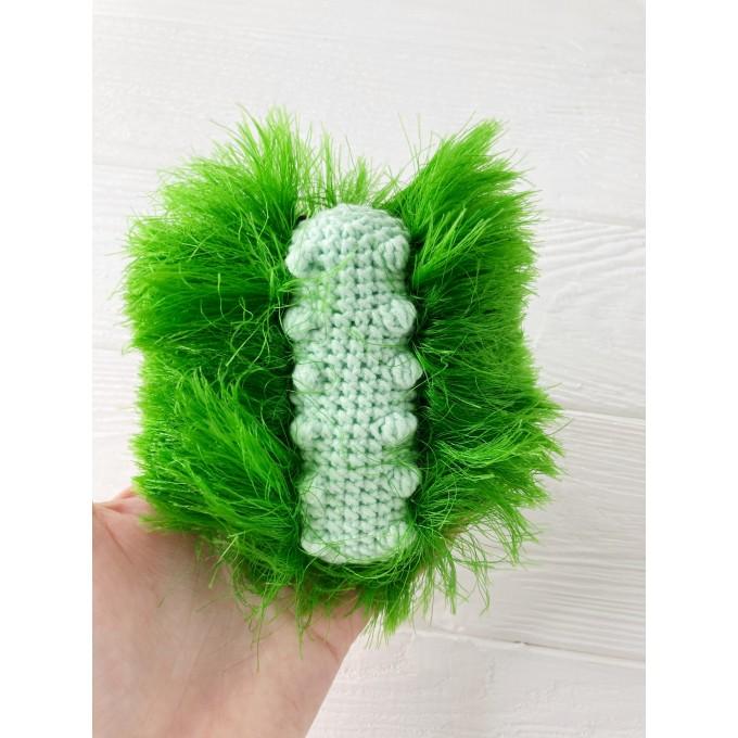 Amigurumi green caterpillar