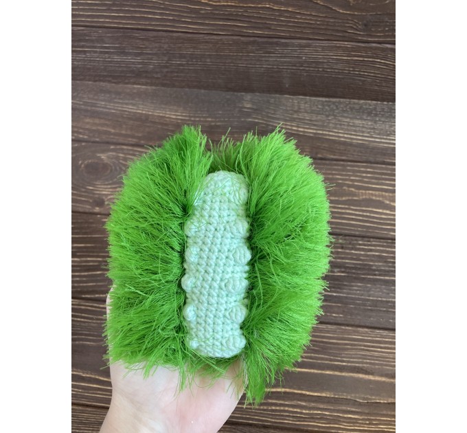 Amigurumi green caterpillar