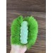 fluffy green caterpillar charm