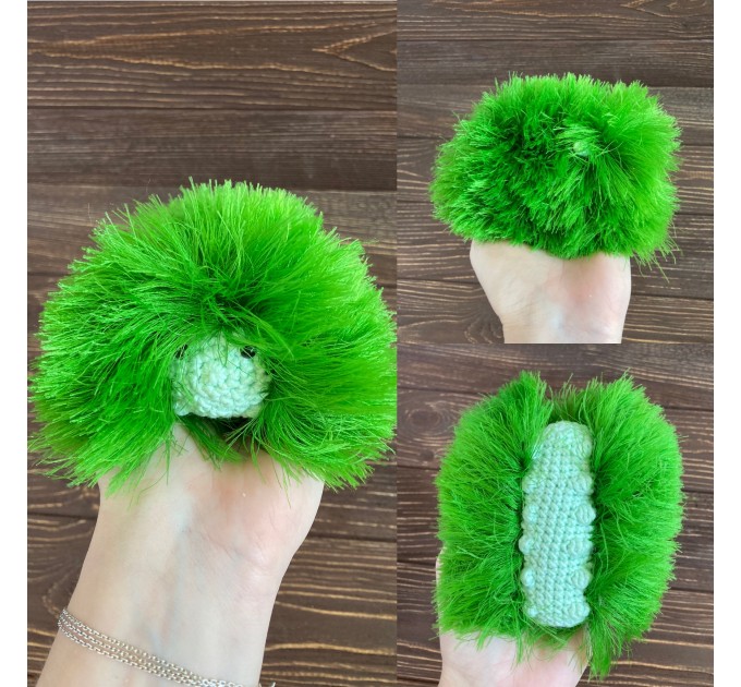 Amigurumi green caterpillar