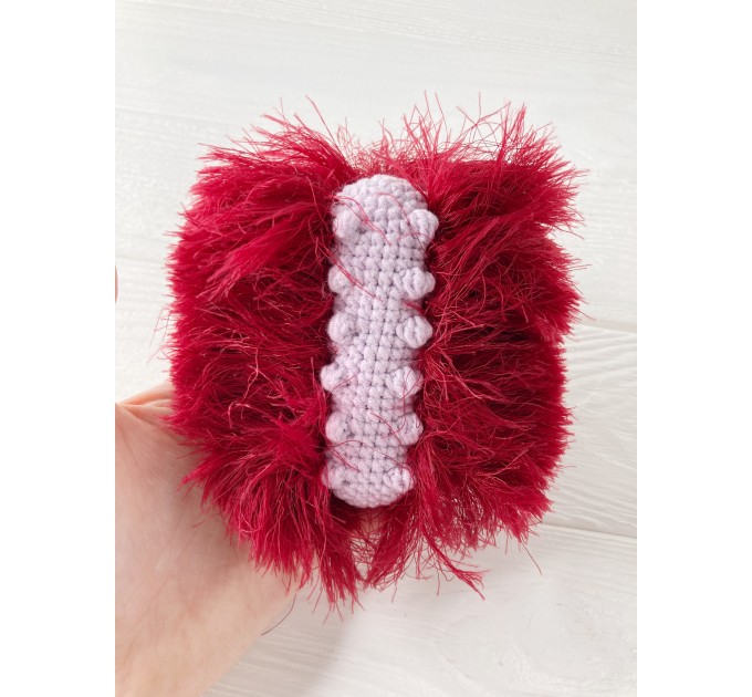 Amigurumi red and pink caterpillar