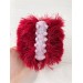 red and pink caterpillar plush