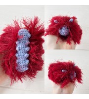Amigurumi red and purple caterpillar