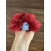 Amigurumi red and purple caterpillar