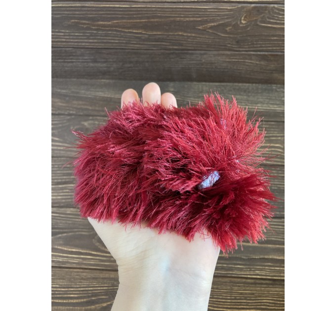 Amigurumi red and purple caterpillar